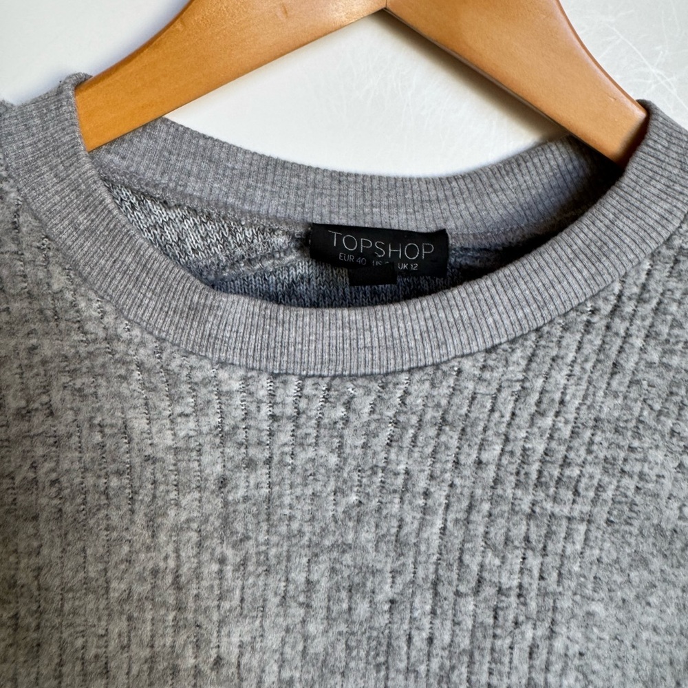 Topshop Light Gray Textured Knit Top - Picture 5 of 15